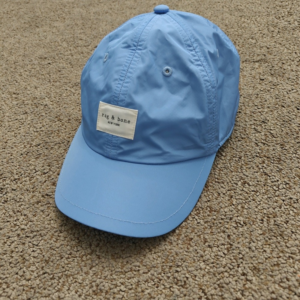 Rag & Bone NY Women's Blue Nylon Baseball Cap Adjustable Athleisure Hat - Picture 3 of 7
